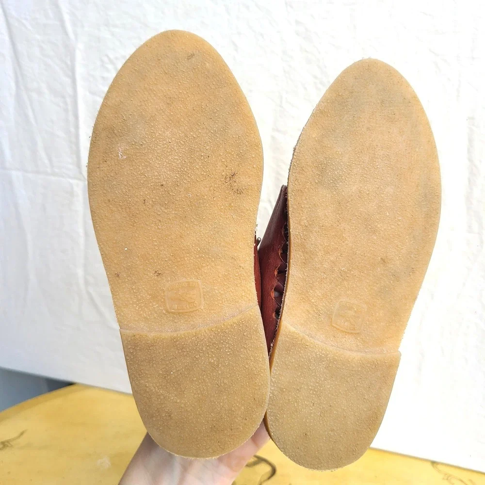 Cucos‎ Kids US 10 Brown 100% Genuine Leather Woven Huaraches Dress Shoes Lace Up